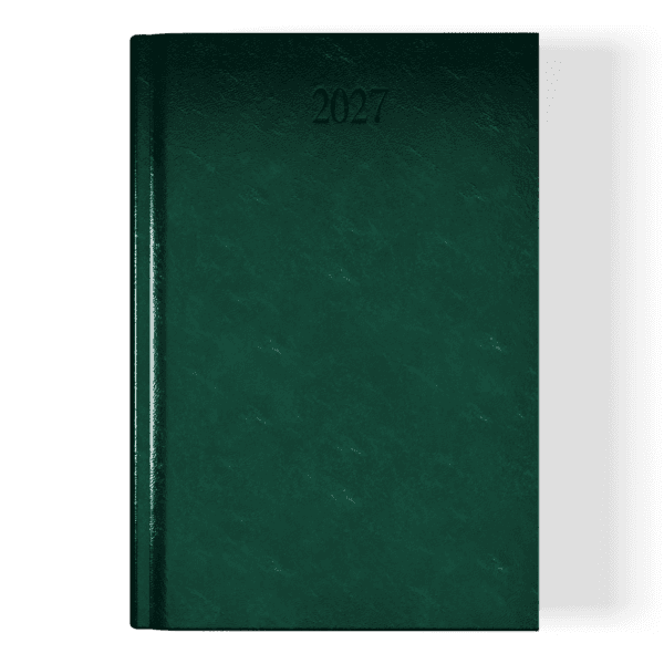 Richmond FineGrain A4 Desk Diary, Day Per Page, Green
