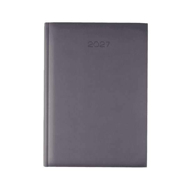 Lewes SmoothGrain A4 Desk Diary, Day Per Page, Grey
