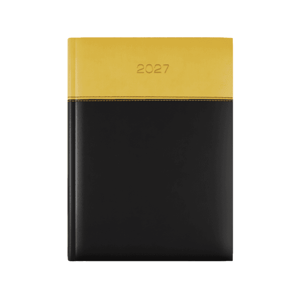 Dorchester Horizon A5 Desk Diary, Day Per Page, Black-Yellow