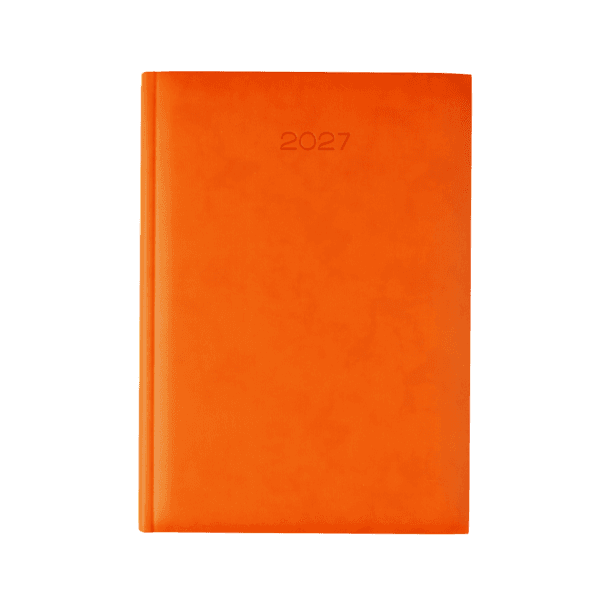 Lewes SmoothGrain A4 Desk Diary, Day Per Page, Orange