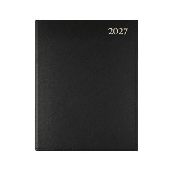 Chelsea Leather Quarto Diary, Week To View, Black