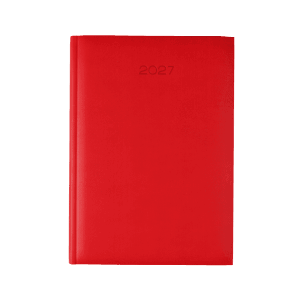 Lewes SmoothGrain A4 Desk Diary, Day Per Page, Red
