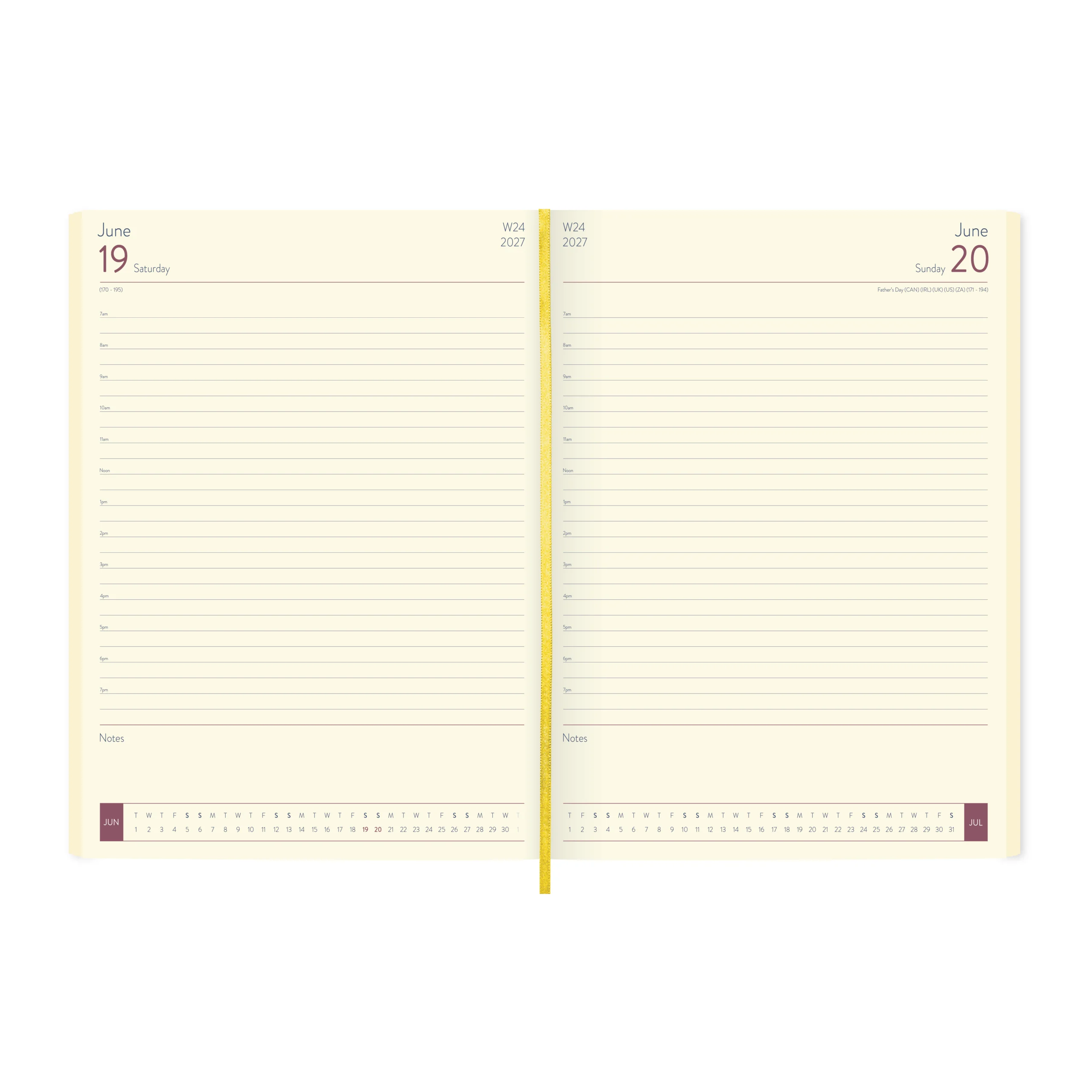 Richmond FineGrain A5 Desk Diary, Day Per Page, Red