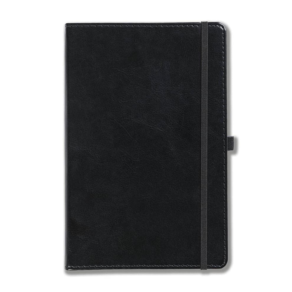 Harrogate Faux Leather A5 Notebook, Feint Ruled, Black