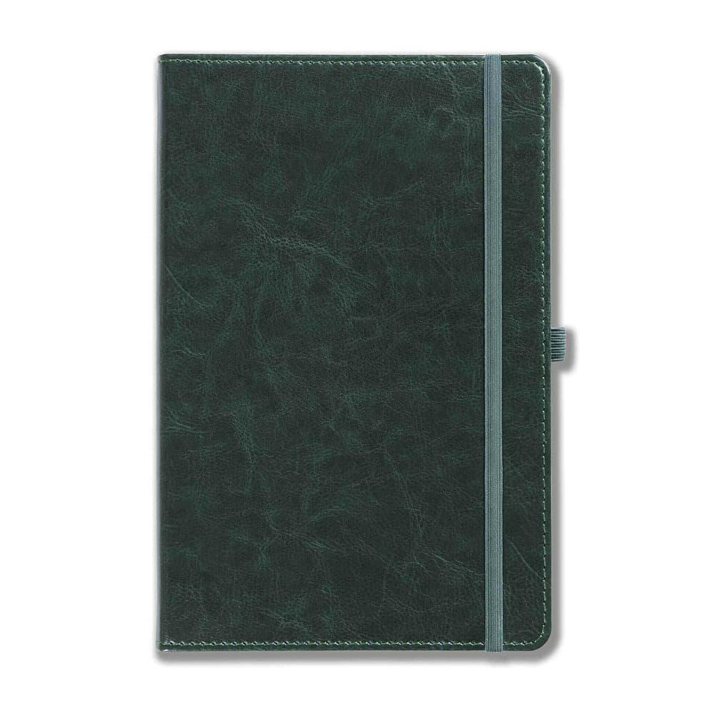 Harrogate Faux Leather A5 Notebook, Feint Ruled, Green