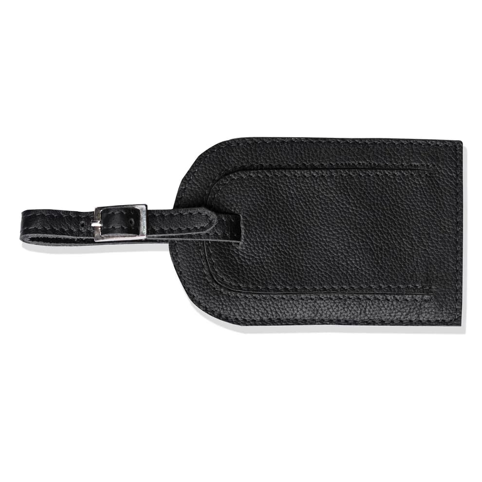 Chelsea Leather Luggage Tag, Black