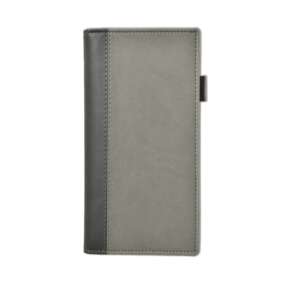 Windsor Collection Leather Pocket Wallet, Black-Grey