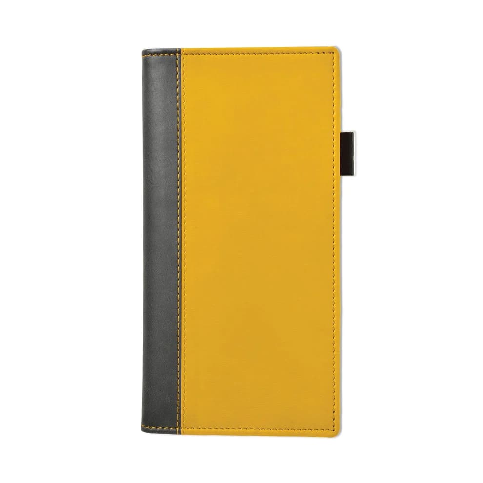 Windsor Collection Leather Pocket Wallet, Black-Mustard