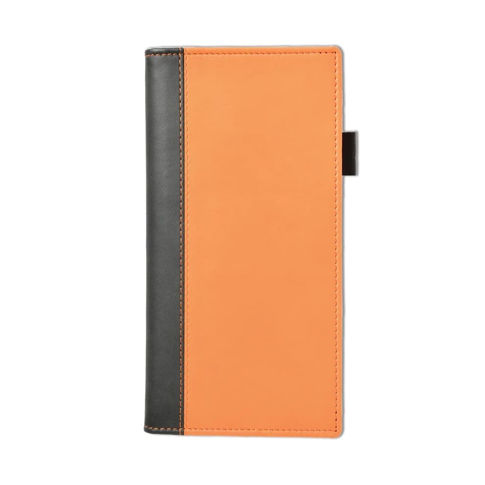 Windsor Collection Leather Pocket Wallet, Black-Orange