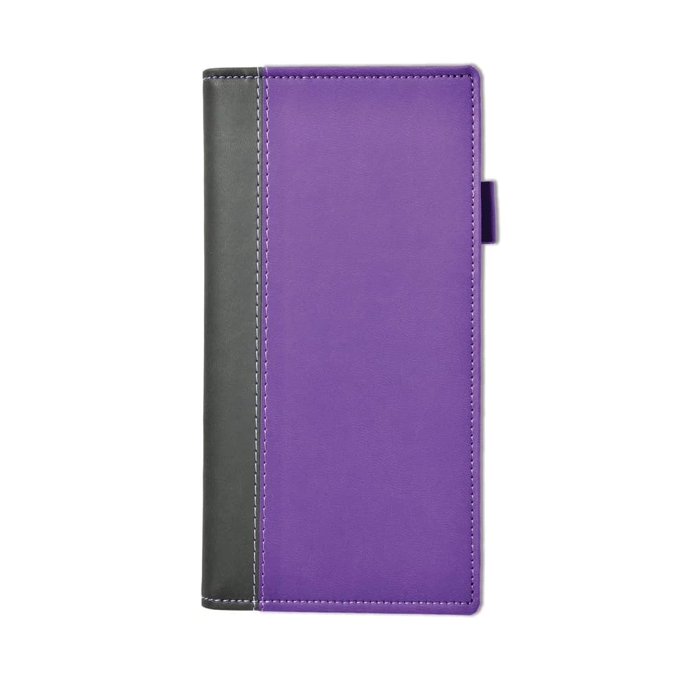 Windsor Collection Leather Pocket Wallet, Black-Purple