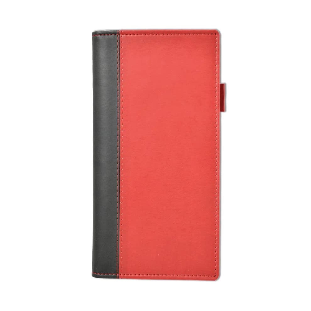 Windsor Collection Leather Pocket Wallet, Black-Red