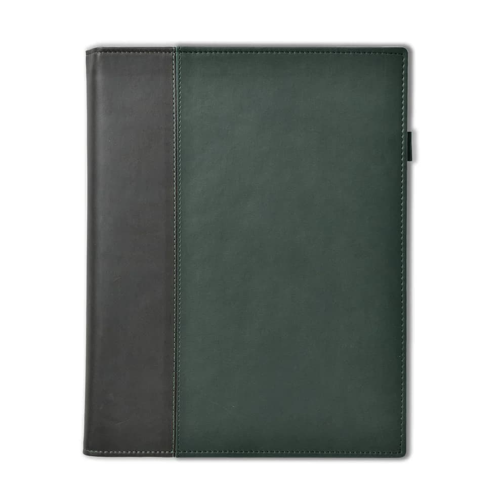 Windsor Collection Leather Quarto Wallet, Black-Green