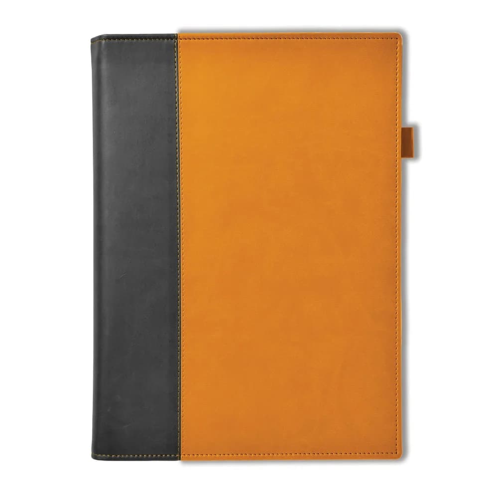 Windsor Collection Leather Quarto Wallet, Black-Orange
