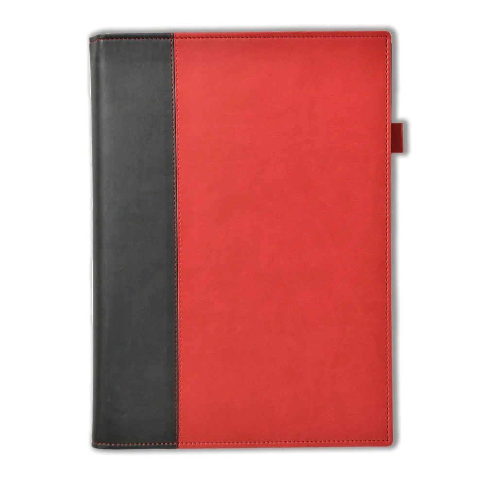 Windsor Collection Leather Quarto Wallet, Black-Red