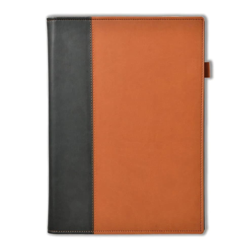 Windsor Collection Leather Quarto Wallet, Black-Tan