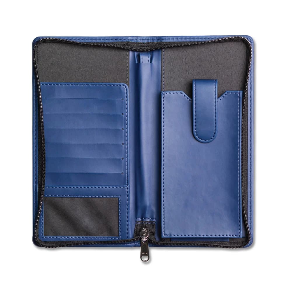 Dorchester Collection Faux Leather Travel Wallet Blue