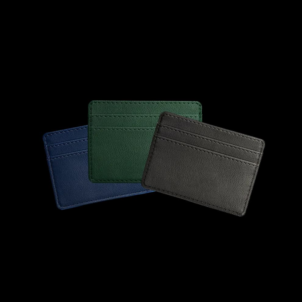 Chelsea Leather Slim Card Holder, Green