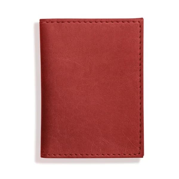 Harrogate Collection Faux Leather Card Holder, Red