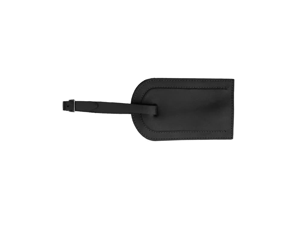 Windsor Hide Leather Luggage Tag, Black