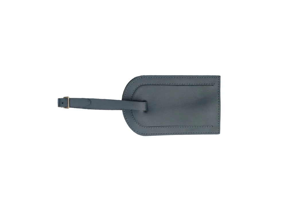 Windsor Hide Leather Luggage Tag, Navy
