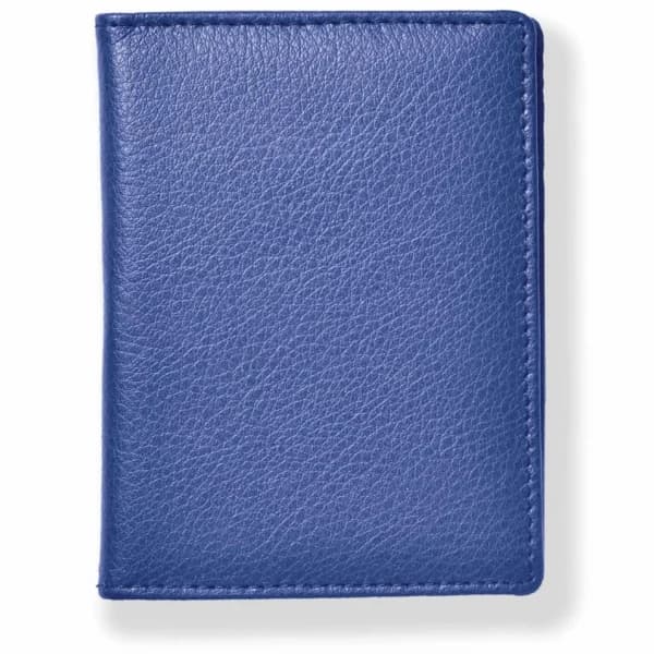 Chelsea Collection Real Leather Card Holder Blue